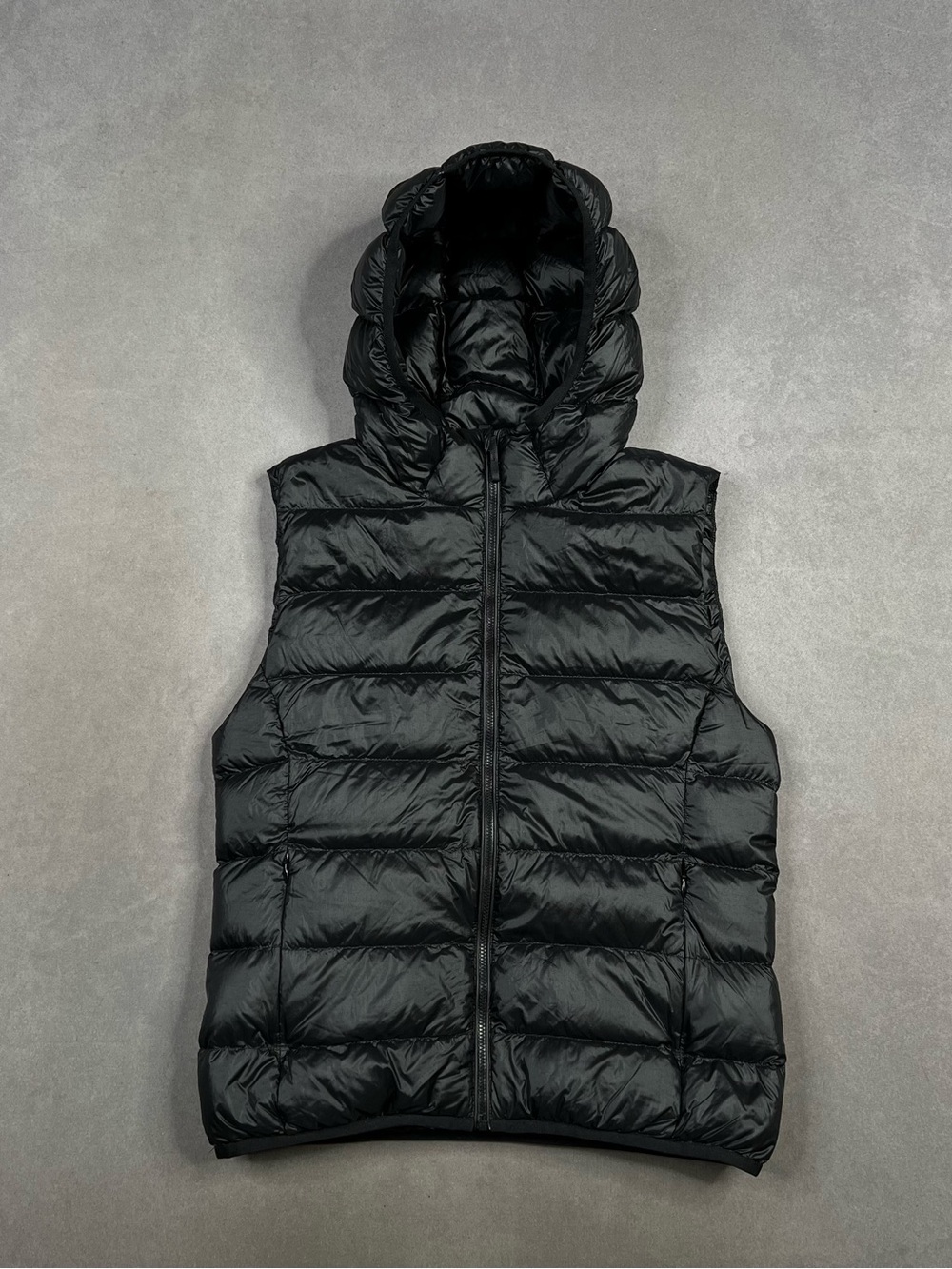 TNA Little Puff Black Quilted Hooded Puffer Vest
